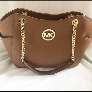 COPY - Michael Kors Jet Set Large Chain Tote Brown